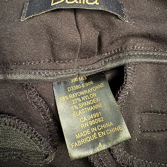 Women’s Black Straight Leg Elastic Waist Pants - Size 4 - Picture 4 of 4